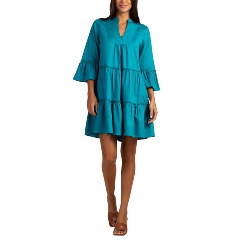 Trina Turk movie colony 3 turquoise dress